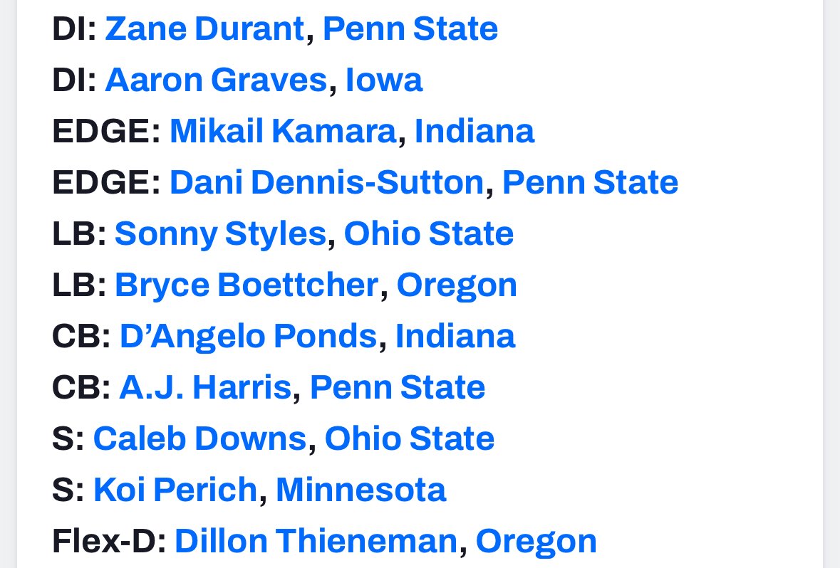 Happy Valley Recruiting (@happyvalleyrctg) on Twitter photo Why is <a href="/PennStateFball/">Penn State Football</a> ready for its championship moment this season?
Reason #2:
It’s Defense…
- Best defensive line in the B1G
- LBU addition of Amare Campbell
- Top 5 CB in college
- Top 10 nickel/slot room
- Top 10 safety room
PFF says PSU has the most All-B1G defenders: Why is <a href="/PennStateFball/">Penn State Football</a> ready for its championship moment this season?
Reason #2:
It’s Defense…
- Best defensive line in the B1G
- LBU addition of Amare Campbell
- Top 5 CB in college
- Top 10 nickel/slot room
- Top 10 safety room
PFF says PSU has the most All-B1G defenders: