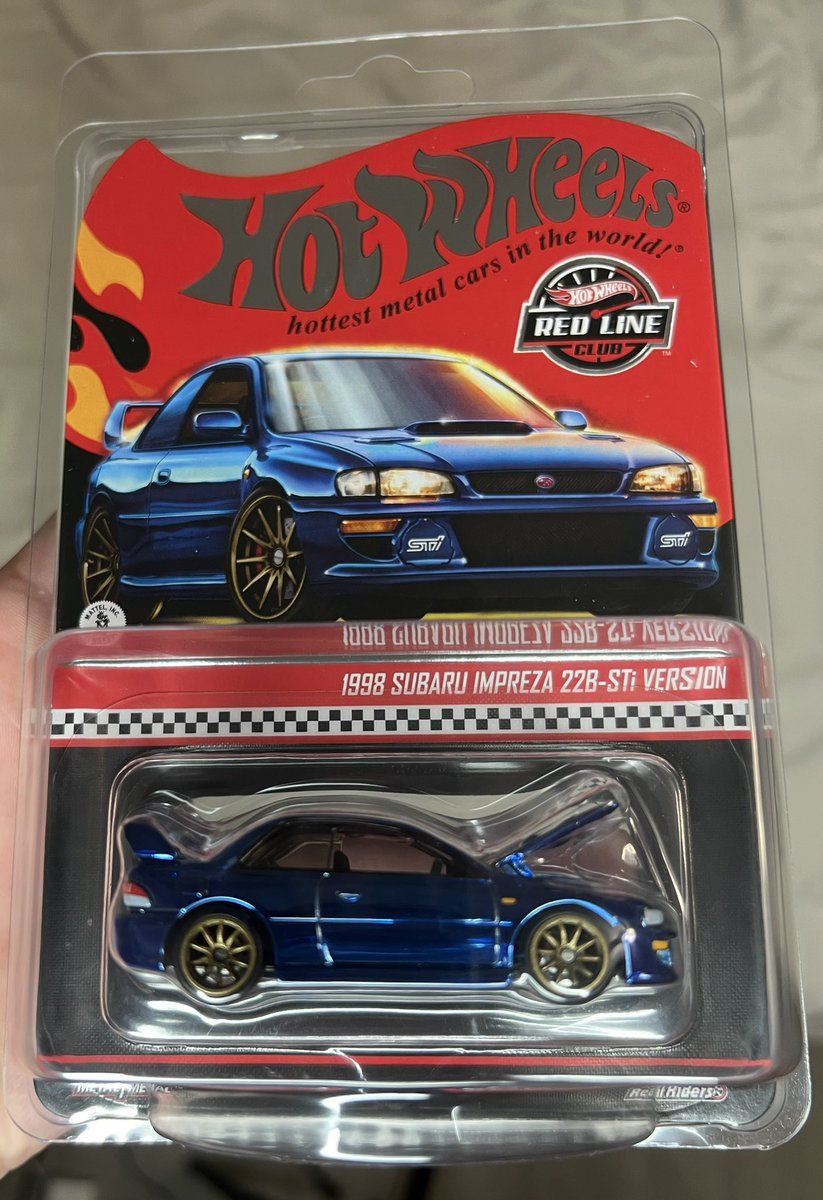 hotcreamss's tweet photo. this is possibly the best looking casting ever and yes, i will be hoarding as many as i can (only 36 of them for a half a case) 
Hot Wheels RLC 1998 Subaru Impreza 22b-STI Version. only 30 more to go😏 https://t.co/yXArIfQf9K