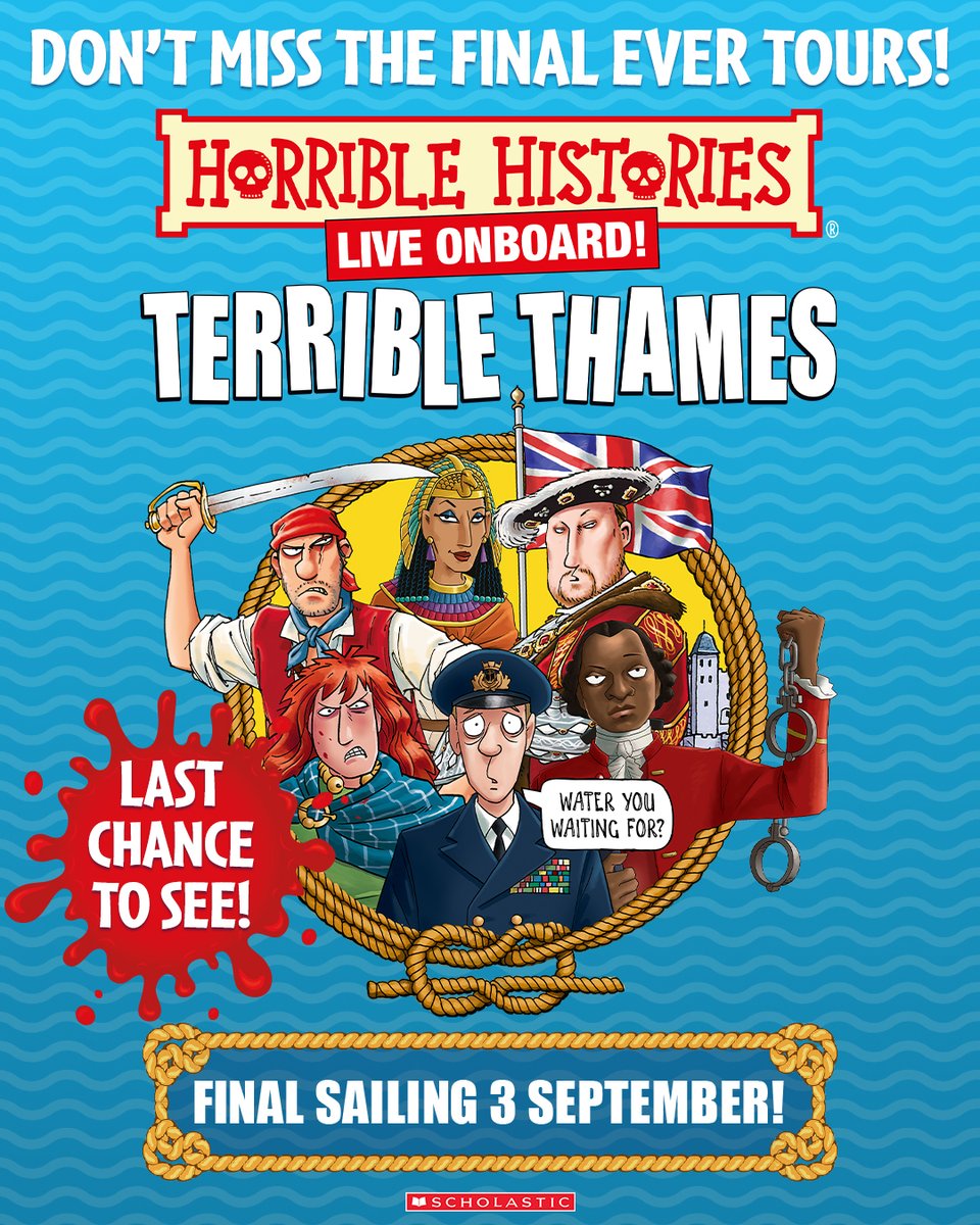 Terrible Thames Tour (@terriblethames) on Twitter photo #ICYMI 📢 It's our FINAL WEEKS of tours EVER!
Don't miss out - get your tickets now and explore London's #HorribleHistories by boat! Must end 3 September: terriblethames.com #ICYMI 📢 It's our FINAL WEEKS of tours EVER!
Don't miss out - get your tickets now and explore London's #HorribleHistories by boat! Must end 3 September: terriblethames.com