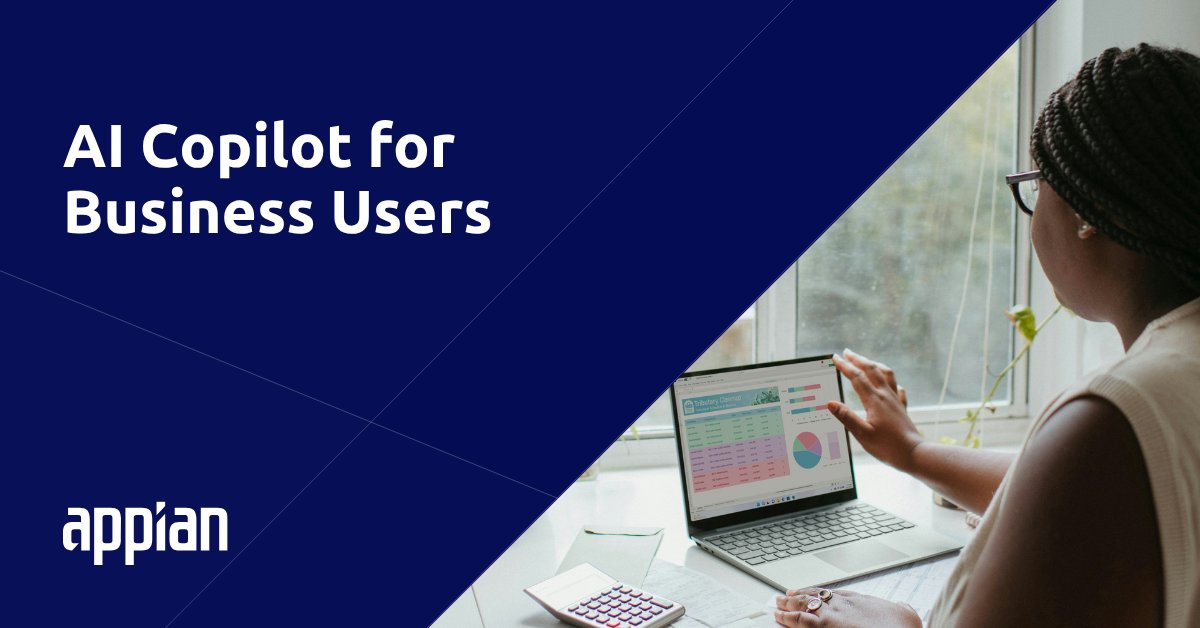 Appian's tweet image. Why work harder when you can work smarter? Appian AI Copilot brings AI into your workflow, automating the routine so you can accelerate the impactful. 

Explore the features: ap.pn/4lAARtu #AIinProcess
