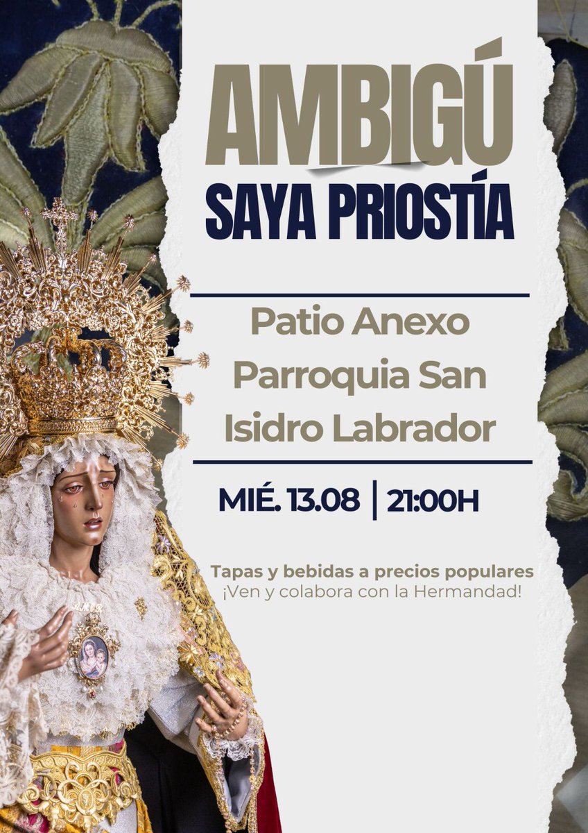 El grupo de Priostia de nuestra <a href="/HdadPinoMontano/">Hdad. Pino Montano</a> abrirá mañana miércoles la barra del patio de nuestra parroquia. Os esperamos!!!