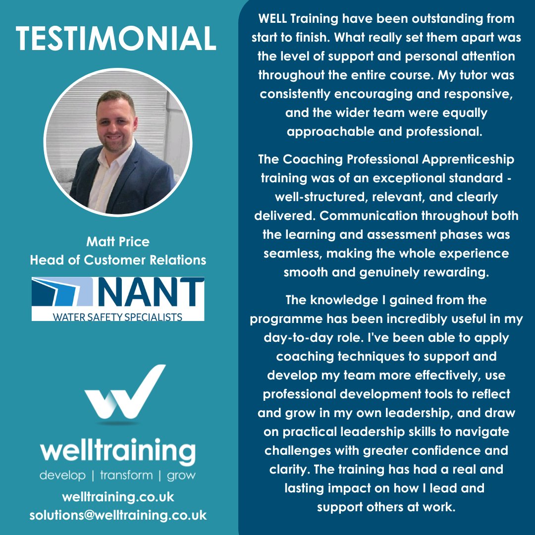 We’re thrilled to celebrate a Distinction in our Coaching Professional Apprenticeship – marking a double distinction success from this cohort! #WELLTraining #Apprenticeship #CoachingProfessional #TestimonialTuesday #LeadershipDevelopment #Distinction #success #Training