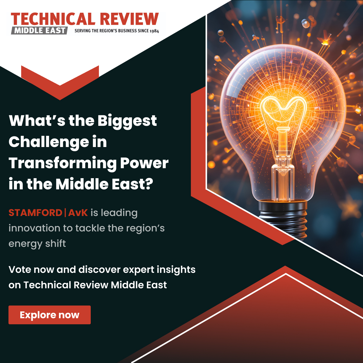 As the Middle East shifts to cleaner, smarter energy, STAMFORD | AvK leads with innovation.

What’s the biggest hurdle?

1. Grid instability
2. High carbon emissions
3. Ageing infrastructure
4. Lack of digital integration

Vote &amp; read more: zurl.co/xeZ1I  

#TRME