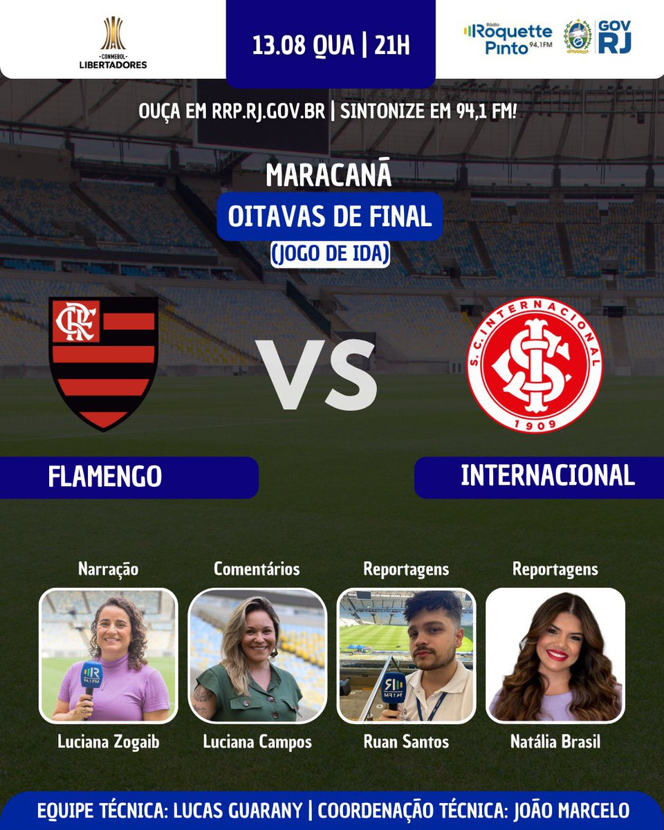 Luciana Zogaib (@luzogaib) on Twitter photo E depois de 4 dias intensos com muito futebol feminino na telinha, volto para as 🌊🌊 do 📻 para as emoções da <a href="/SudamericanaBR/">CONMEBOL Sudamericana</a> e <a href="/LibertadoresBR/">CONMEBOL Libertadores</a>. Vamos com <a href="/FluminenseFC/">Fluminense F.C.</a> e <a href="/Flamengo/">Flamengo</a> na <a href="/radioroquette/">Rádio Roquette-Pinto</a> E depois de 4 dias intensos com muito futebol feminino na telinha, volto para as 🌊🌊 do 📻 para as emoções da <a href="/SudamericanaBR/">CONMEBOL Sudamericana</a> e <a href="/LibertadoresBR/">CONMEBOL Libertadores</a>. Vamos com <a href="/FluminenseFC/">Fluminense F.C.</a> e <a href="/Flamengo/">Flamengo</a> na <a href="/radioroquette/">Rádio Roquette-Pinto</a>