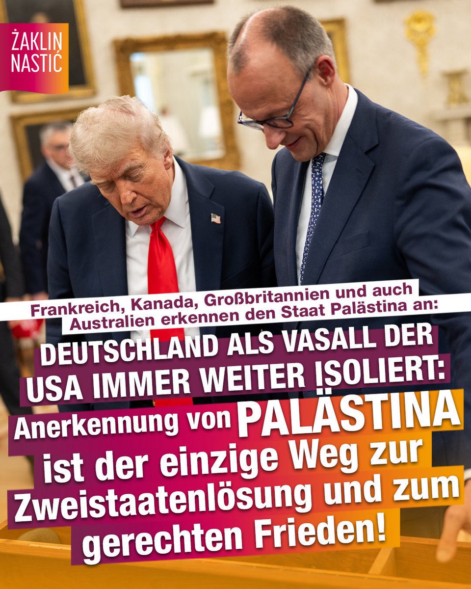 Immer mehr Staaten des Westens kündigen die Anerkennung des Staates Palästina in der Generalversammlung der Vereinten Nationen im September an – Frankreich, Kanada, Großbritannien, und bald auch Australien – und stärken damit die Grundlage für Frieden. Doch Deutschland bleibt wie