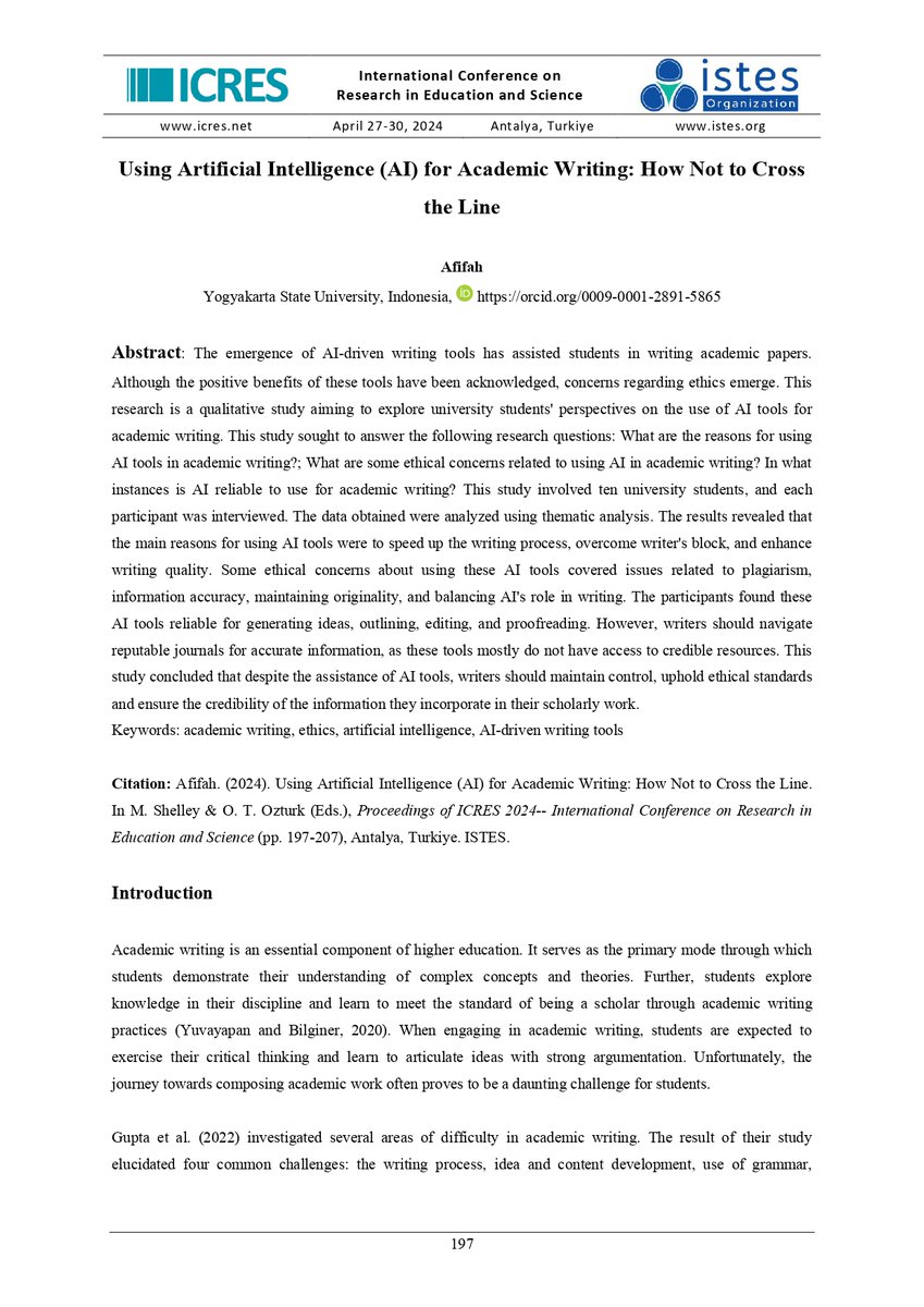 ScholarshipfPhd's tweet image. Using Artificial Intelligence (AI) for Academic Writing: How Not to Cross the Line
If you need the PDF version, please comment below