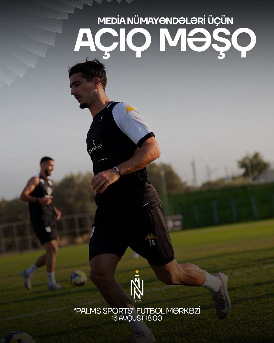Avqustun 13-ü, saat 18:00-da “Palms Sports” Futbol Mərkəzində “Neftçi” PFK-nın növbəti məşqi keçiriləcək. Hazırlıq prosesinin ilk 15 dəqiqəsi media nümayəndələri üçün açıq olacaq. Media nümayəndələrindən xahiş olunur ki, saat 17:30-dan etibarən qeyd olunan ünvanda olsunlar.