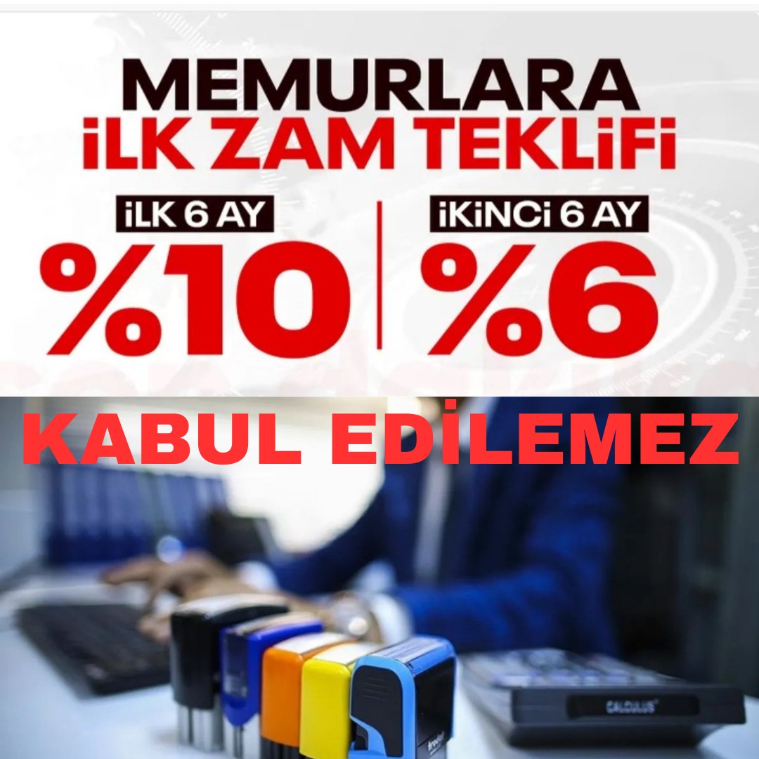 tumyrlsenanksb's tweet photo. Hükümet, 2026-2027 yılları için memur ve memur emeklilerine yapılacak zam teklifini açıkladı; 2026’ın ilk 6 ayı için yüzde 10, 2026’ın ikinci 6 ayı için yüzde 6, 2027’nin ilk 6 ayı için yüzde 4, 2027’nin ikinci 6 ayı için yüzde 4 
#MemurMaastaFarkYedi #MemurTeklifBekliyor #Memur https://t.co/KrFNPFwmRJ