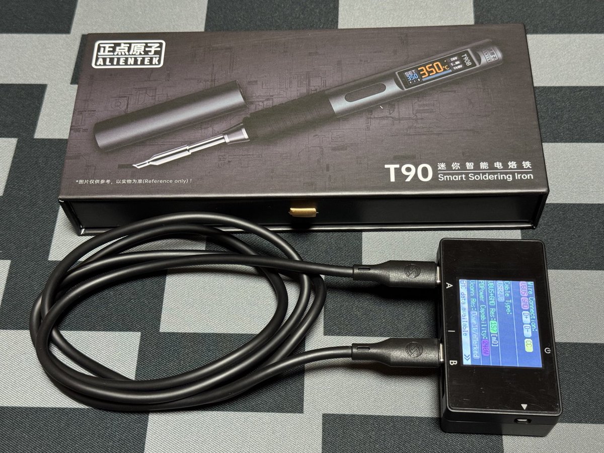 od_1969's tweet photo. はんだごてにつよつよUSB-Cケーブル(240W)が付いてくる!
#ALIENTEK
#T90B
#UCC3 https://t.co/5XyB5jMoYg