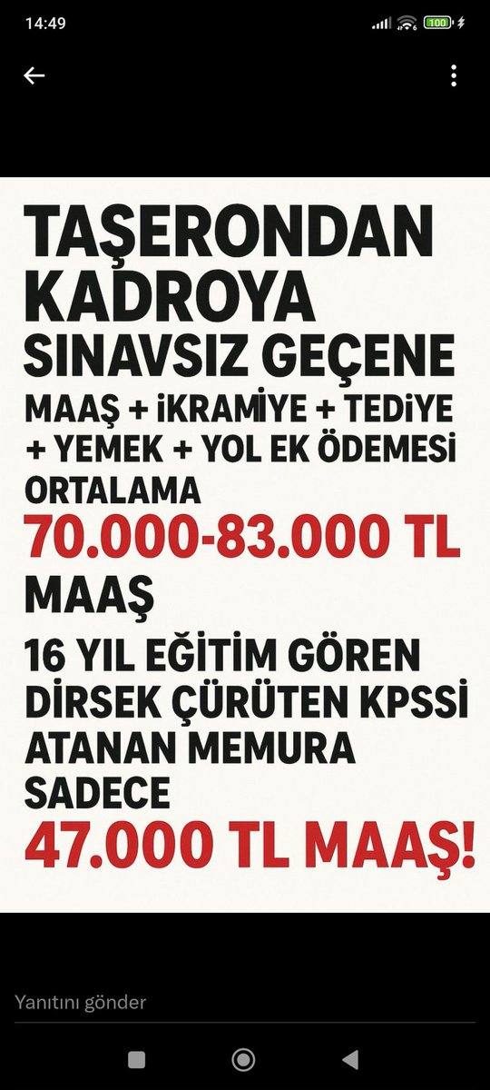 Cahit64432356's tweet photo. #MemurMaaştaFarkYedi https://t.co/6X41DMHJN9