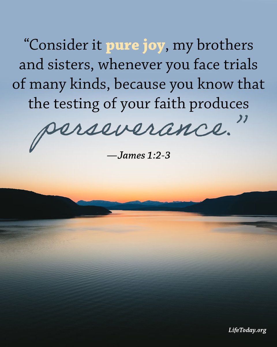 Joy and trials don't usually go together, but God sees the bigger picture. He's shaping your perseverance, strengthening your faith and preparing you for more. 🙏