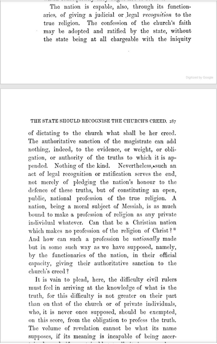 Genuine question for PCA pastors and elders:

Much is being made of comments from <a href="/PerfInjust/">Stephen Wolfe</a> 's comments in ACfCN about the duties of a Christian prince.

This is from William Symington's "Messiah the Prince." It has been reprinted by Crown &amp; Covenant press multiple times, which