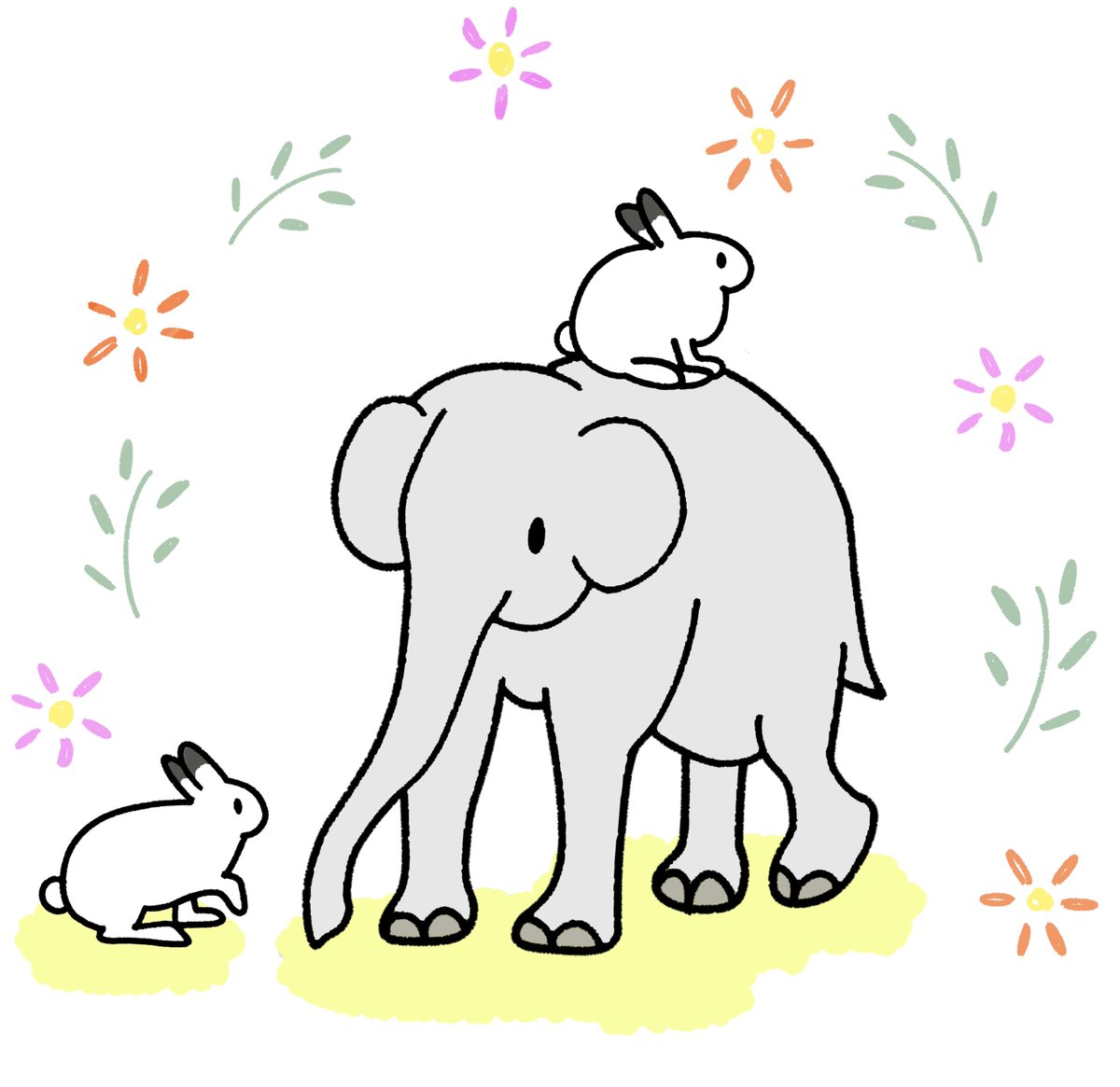 keichico_niwano's tweet image. 🐘🐰🌸
#Worldelephantday2025 #世界ゾウの日