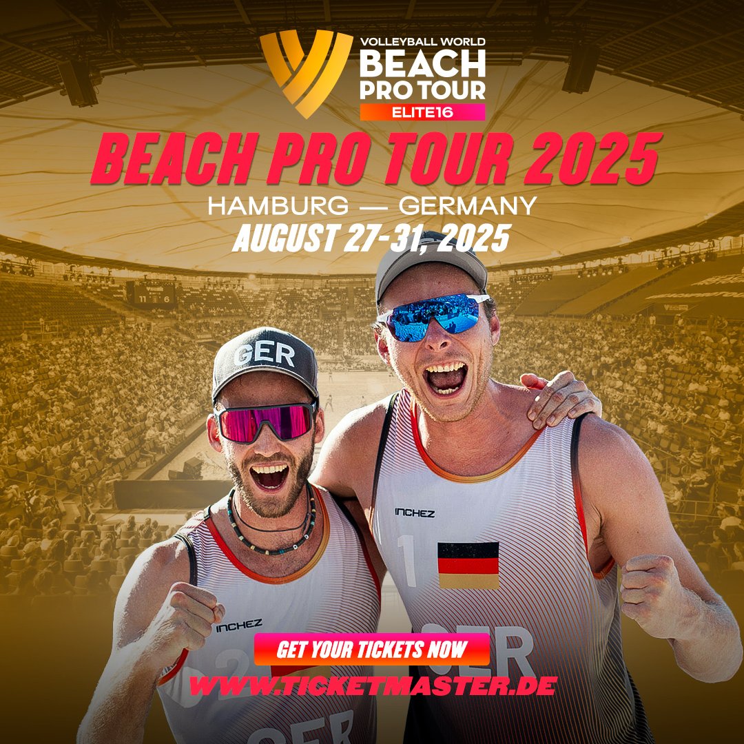 The Hamburg Elite is just 15 days away! 🇩🇪😍

Get ready, because the Beach Pro Tour is bringing all the excitement to German soil! 🔥

🎟 Grab your tickets now: bit.ly/3E5dnw4

🏐 #BeachVolleyball #BeachProTourHamburg