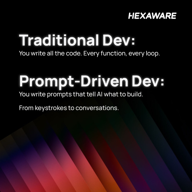HexawareGlobal's tweet photo. Coding is changing. 
Less syntax. More intent. 

Prompts in. Code out. 
Built by anyone—with #AI in the loop. 

See how Prompt-Driven Development flips the script. https://t.co/DuzLii36ao

#vibecoding #lowcode #nocode #SDLC #promptops