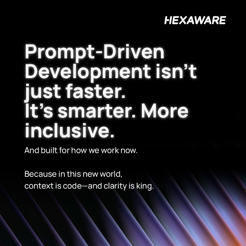 HexawareGlobal's tweet photo. Coding is changing. 
Less syntax. More intent. 

Prompts in. Code out. 
Built by anyone—with #AI in the loop. 

See how Prompt-Driven Development flips the script. https://t.co/DuzLii36ao

#vibecoding #lowcode #nocode #SDLC #promptops