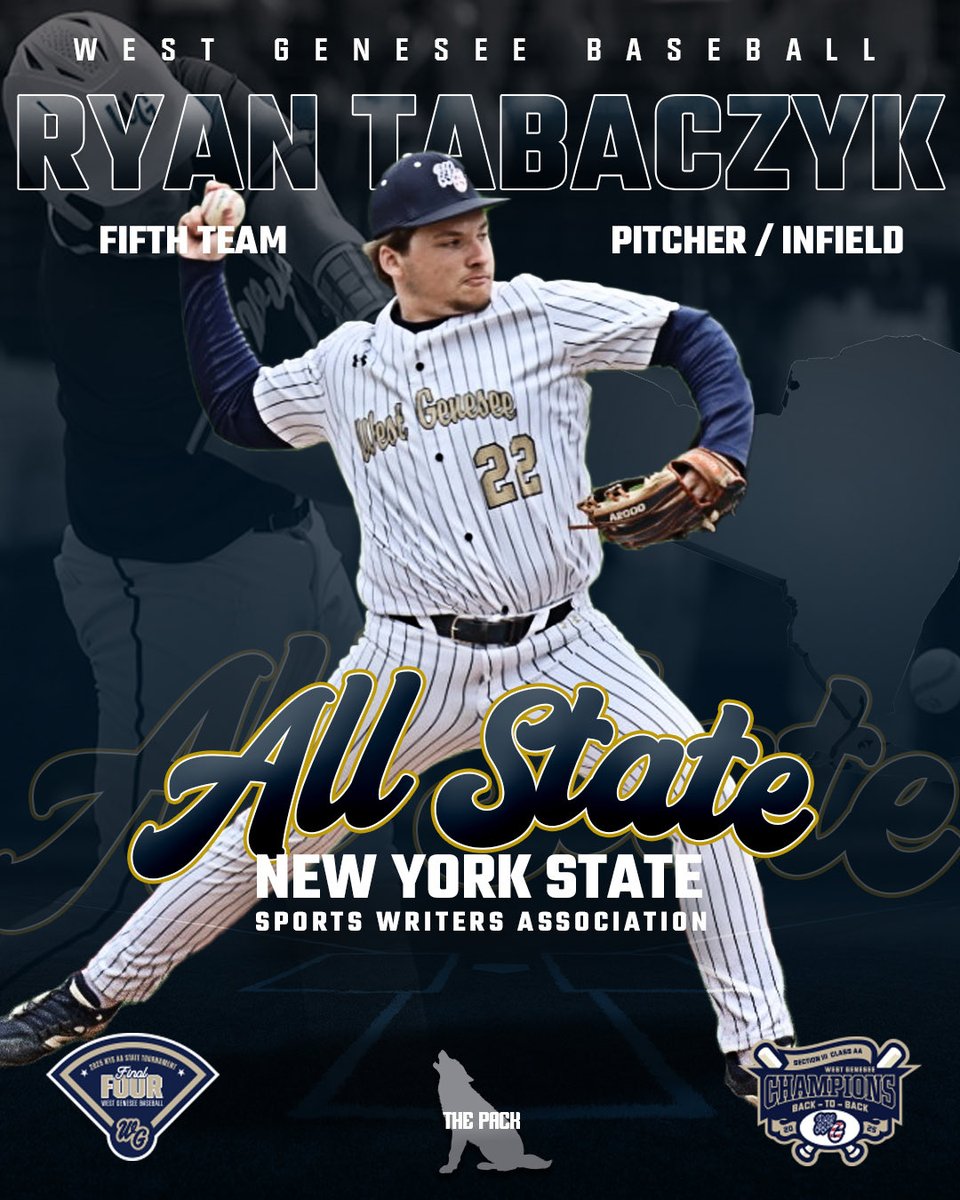 Congratulations Ryan Tabaczyk on being named Fifth Team All State!!🤘⚾️ThePACK⚾️🤘