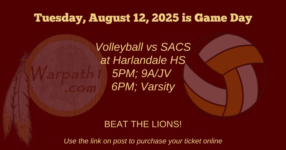 Tuesday, August 12, 2025 is Game Day
BEAT THE LIONS!

Online ticket purchase link: tinyurl.com/48nx4e6t