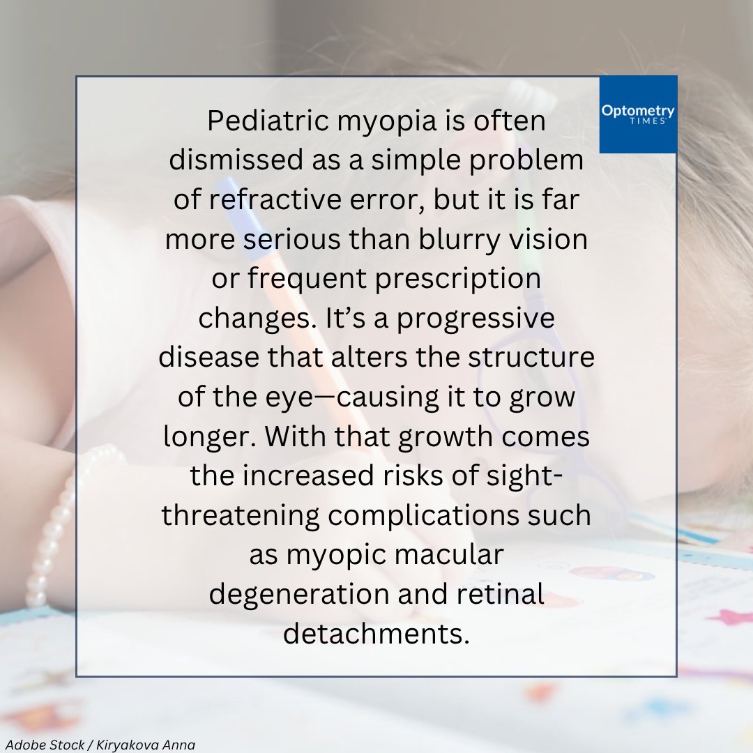 "Pediatric myopia is often dismissed as a simple problem of refractive error, but it is far more serious than blurry vision or frequent prescription changes," writes David L. Kading, OD, FAAO, FCLSA.

Read more: hubs.li/Q03C77VX0