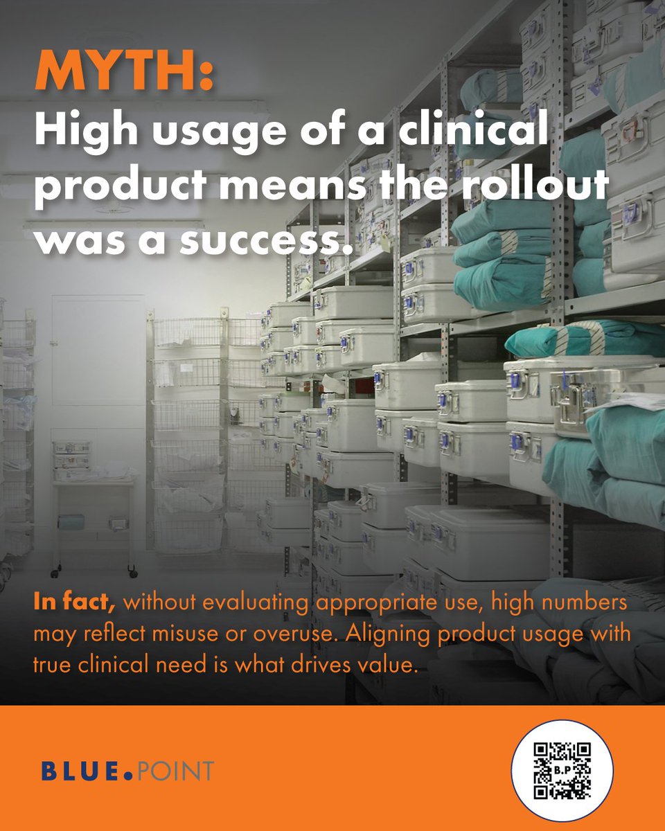 BluePointscs's tweet image. MYTH BUSTED: 🚫 High usage ≠ success. True value comes from aligning product use with actual clinical need. #SmartSpending #HealthcareValue #UtilizationReview #OutcomesOverVolume