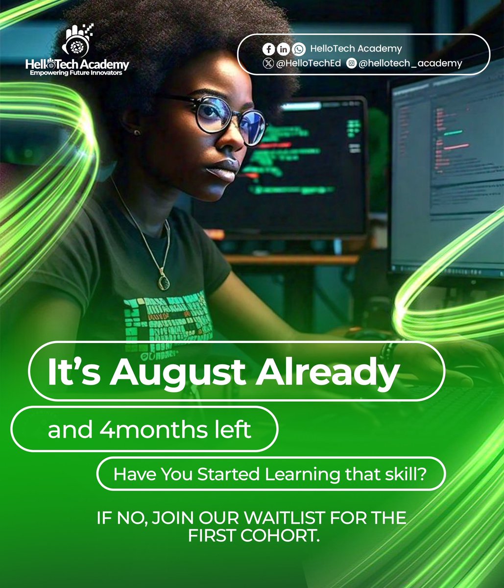 4 months left in 2025.
Remember that promise to learn a tech skill this year?
Time’s ticking ⏳—what’s really holding you back?
Let’s make it happen together.
Join the waitlist to be part of our first cohort. Link in bio!
#hellotechacademy #technology #techskills #techinnovation