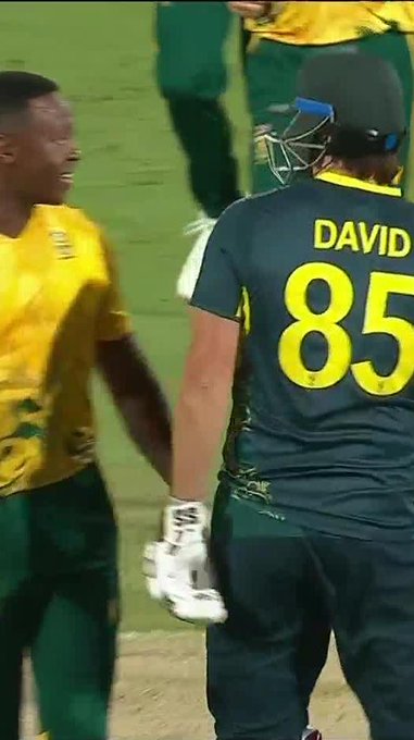 This is good, wholesome stuff from Kagiso Rabada and Tim David 😅 