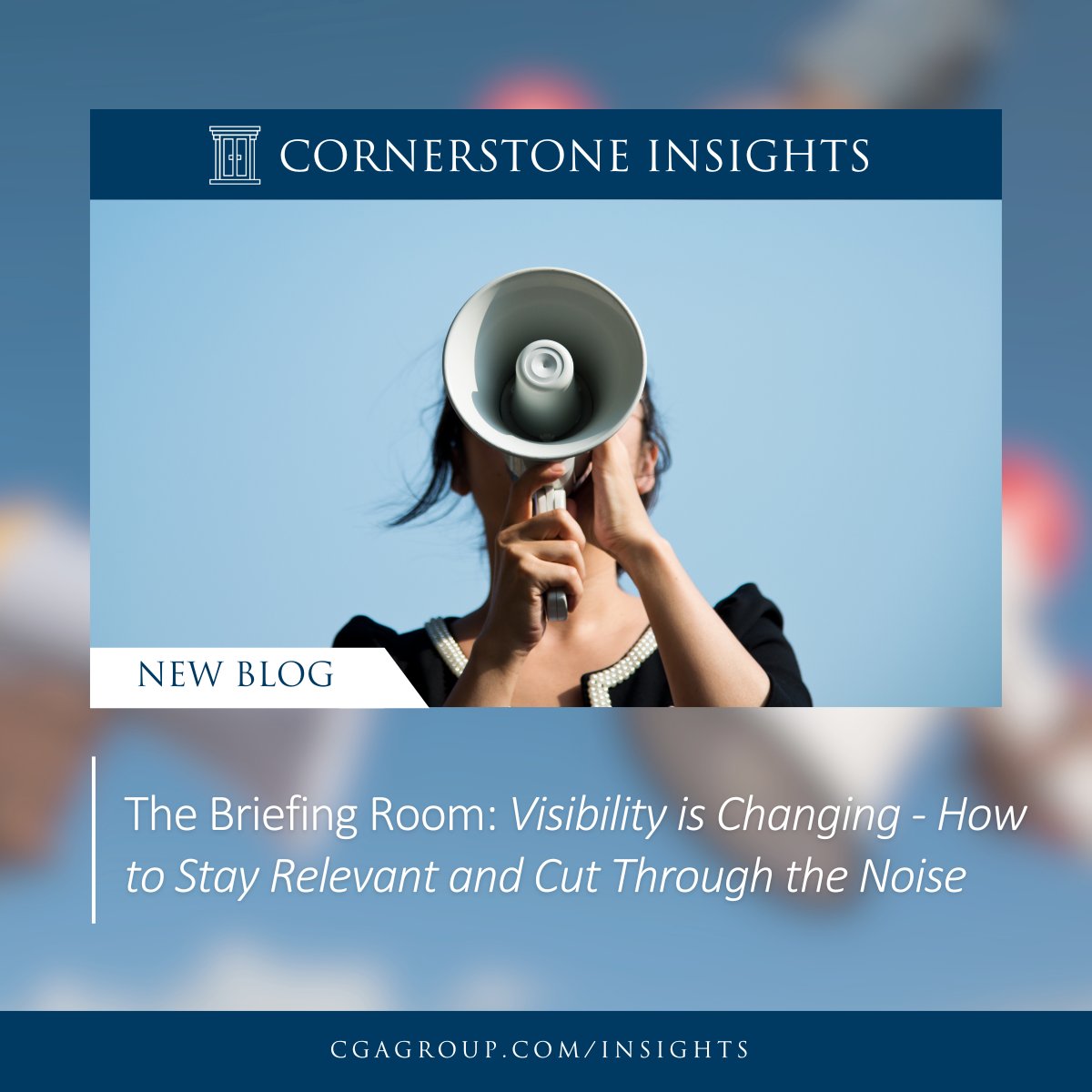 In this month's Briefing Room, our Public Affairs team shares tips to boost your company's visibility:

📰 Make the most of e-newsletters
🎉 Leverage events to establish presence
🐾 Plus a real life example from our client <a href="/AmericasVetDogs/">America's VetDogs</a>

Read more here: cgagroup.com/the-briefing-r…