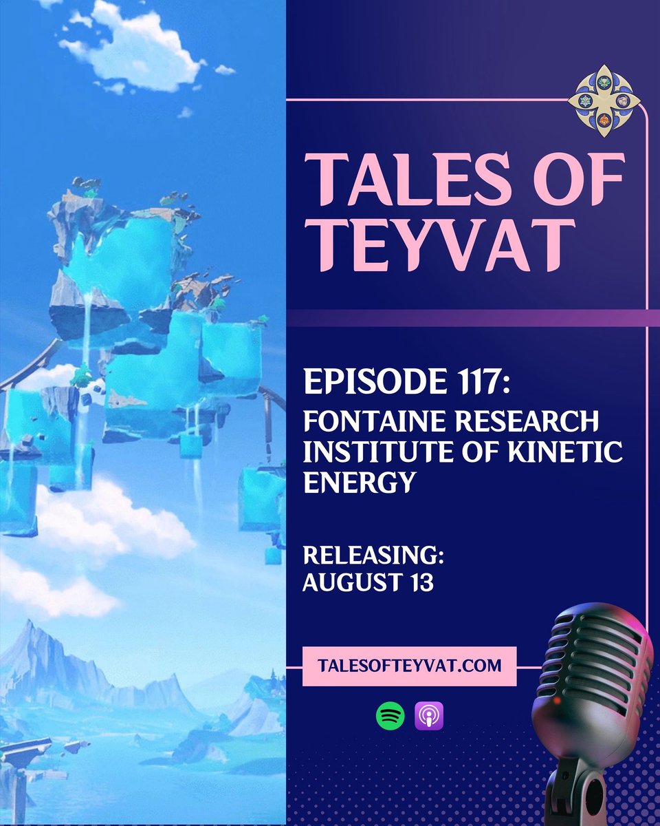 talesofteyvat's tweet photo. Ad Astra Travelers! This week we’re discussing The Fontaine Research Institute of Kinetic Energy! 

Join us Wednesday as we discuss Alain’s founding of the institute, the modern day technology they’ve created like Wriothesley’s gauntlet, &amp; all their explosions! 

#genshinlore https://t.co/fAFD5B7ALY