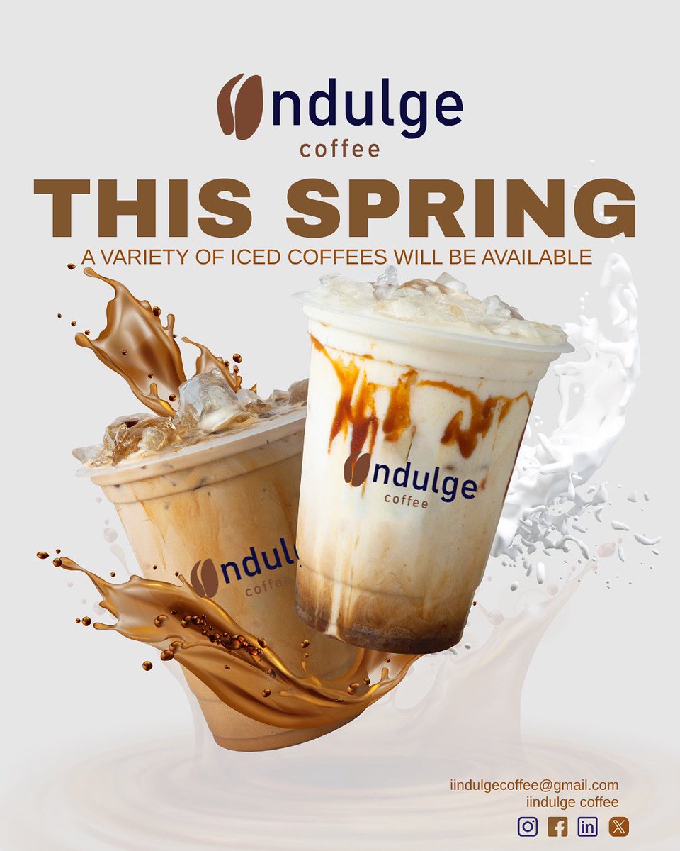 Your perfect chill beverage is on the way ❄️🧋 Iced coffees will be available at iiNdulge this spring!
