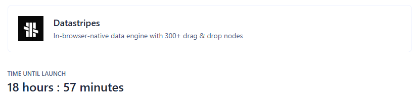 manto_vincenzo's tweet photo. 19h to #Datastripes’ first launch on PH.
The vibes are the same as a straight-up space launch...
Ready to hit the button and see if it takes off.
#buildinpublic #launchday #producthunt #dataanalysis https://t.co/WAiBT3fHwA