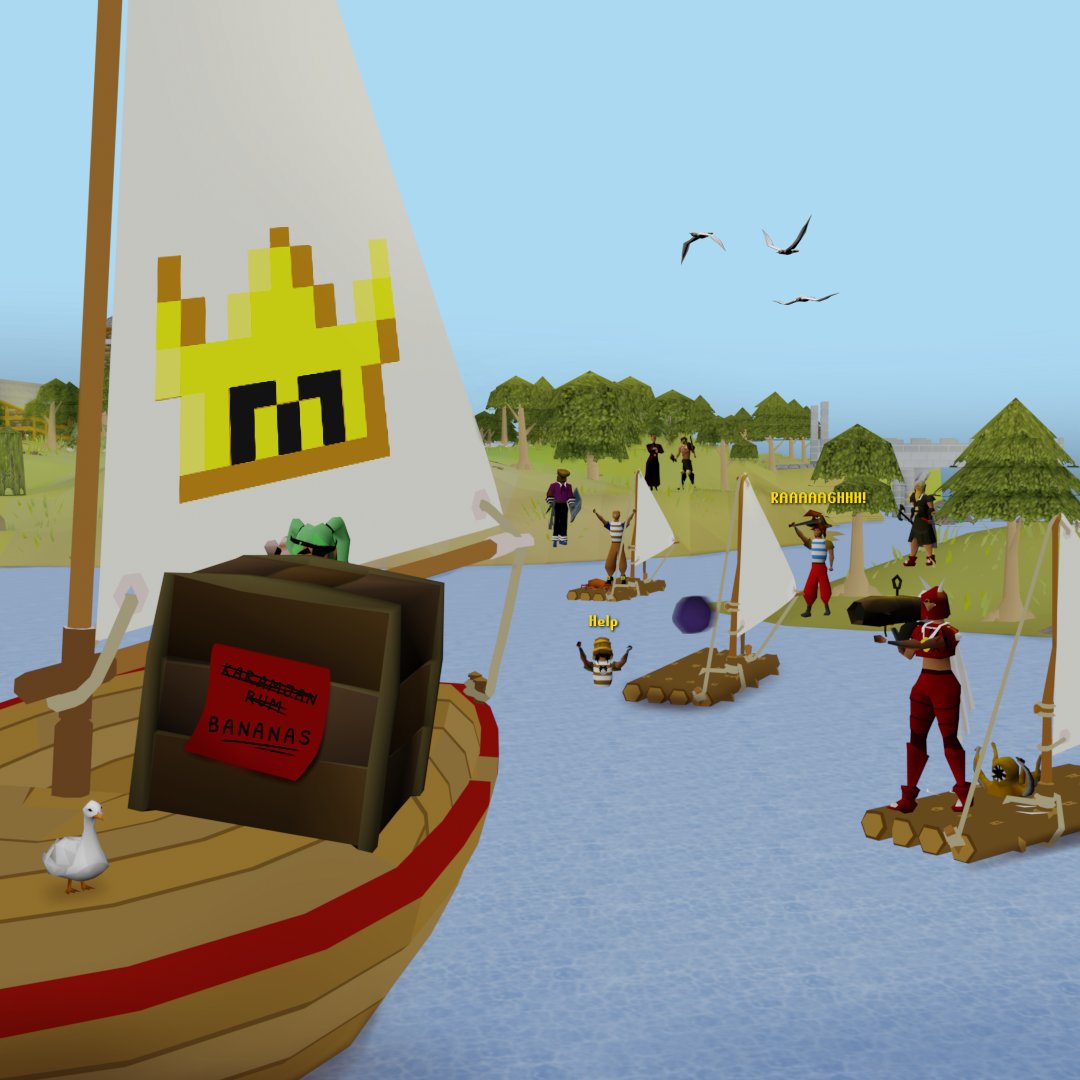 Join us this Thursday, 2pm UTC, 10am ET and 7am PT on World 589!

We are conducting a stress test on server capacity to ensure Sailing launch is as smooth as can be

Rumour has it there's free Rum (allegedly) if you manage to capsize a Jmod 👀