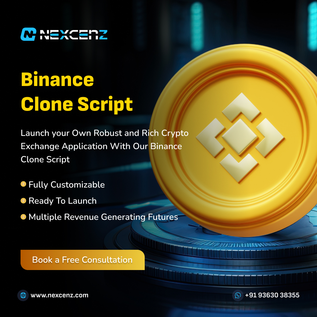 nexcenz's tweet image. Start your own high-performance #crypto exchange with our #BinanceCloneScript.Secure,scalable &amp;amp; packed with advanced features to offer #Traders a seamless &amp;amp; efficient #Trading experience

Get Free Demo - nexcenz.com/binance-clone-…

#Binance #CryptoTrading #web #Ethereum #CryptoNews