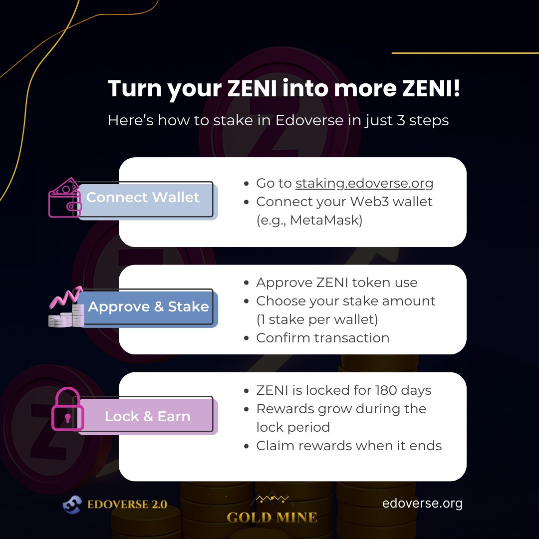 🍁 Lock it. Earn it. Harvest your ZENI.

Stake your $ZENI for 180 days and watch your rewards pile up like autumn leaves in Edo 🍂💰

One stake. One wallet. Endless potential.
Ready to rake in the gains? 🔥

👉 staking.edoverse.org

#staking #Metaverse
#metaversenft #staking