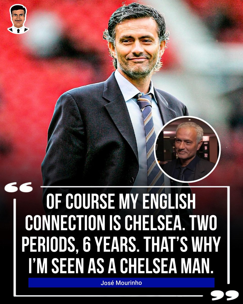 FrankKhalidUK's tweet photo. José Mourinho: “Of course my English connection is Chelsea. Two periods, 6 years. That’s why I’m seen as a Chelsea man.” https://t.co/kBmfAwrfJJ