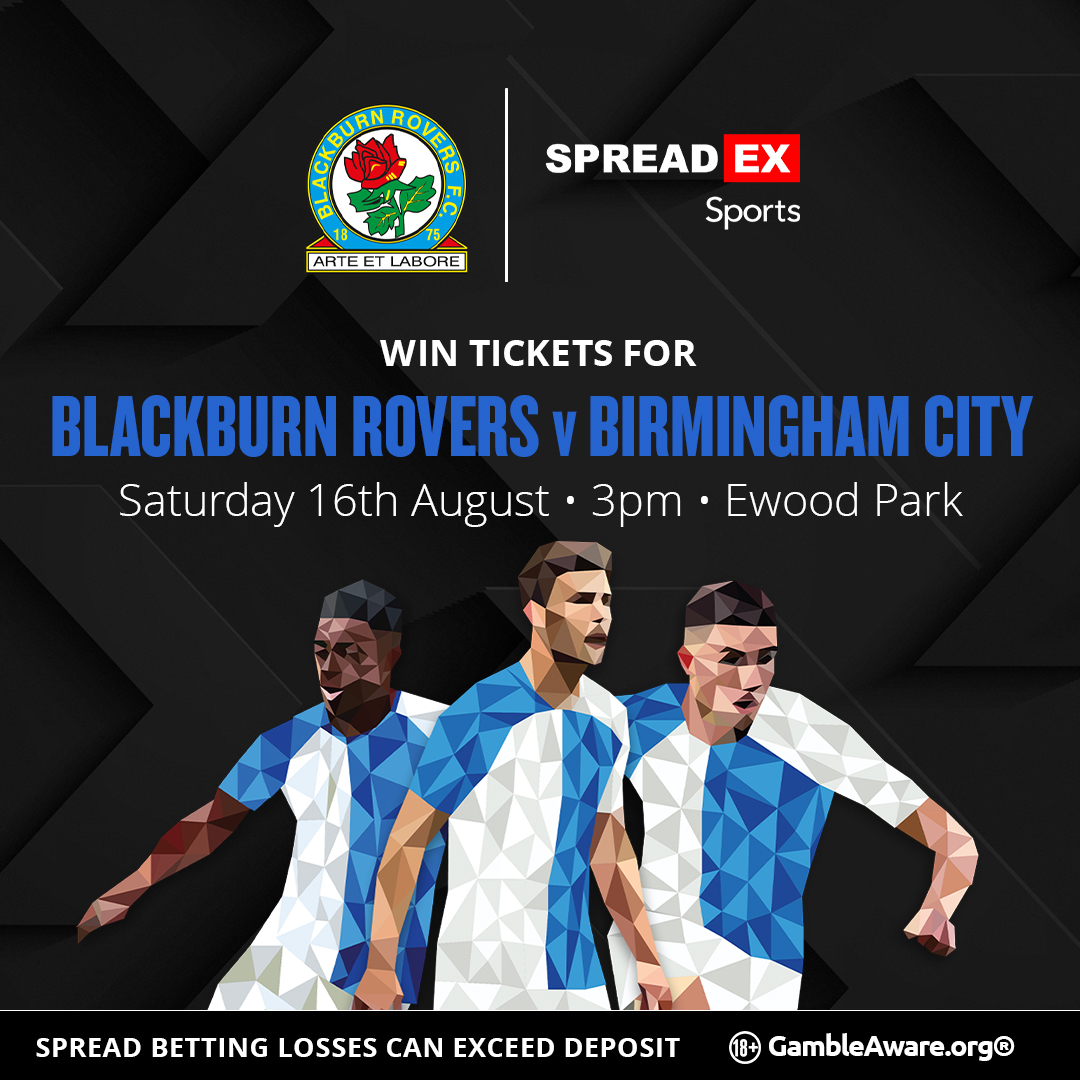 We are giving you the chance to win a pair of tickets to <a href="/Rovers/">Blackburn Rovers</a> 🆚 Birmingham!🎟️

For the chance to win🥇:

1⃣ Follow us , Repost this post &amp; Tag a mate!♻️
2⃣ Enter your details in the entry form below⤵️
spreadex.com/blackburnga

TS&amp;C's apply🔞