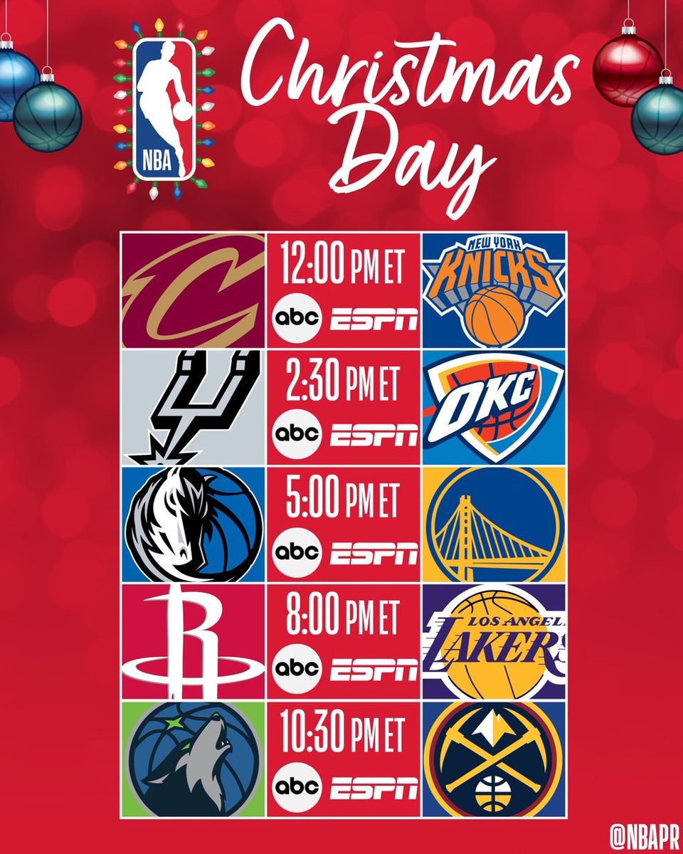 New York Basketball (@nba_newyork) on Twitter photo Knicks once again kick off NBA Christmas Day with a noon start time in the Garden Knicks once again kick off NBA Christmas Day with a noon start time in the Garden