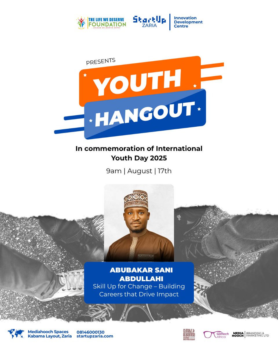 Happy #InternationalYouthDay 🎉
This Sunday at #YouthHangout2025, I’ll be leading a session on "Skill Up for Change – Building Careers that Drive Impact"
We’ll explore how youth can grow careers &amp; drive community change
📅 Aug 17 | 9AM
📍 Mediahooch Spaces, Zaria, Kaduna State.