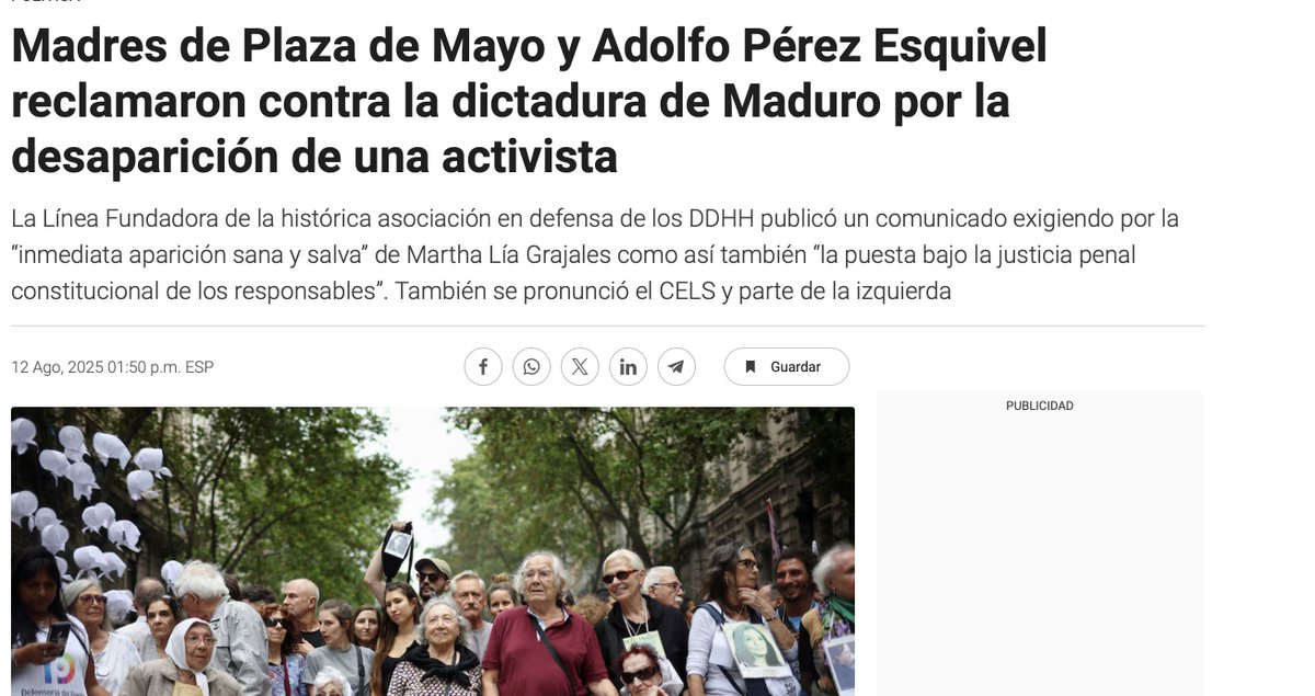 Celebro que organizaciones de izquierda se hayan pronunciado por la desaparición forzada de una activista en #Venezuela 

Lamento que haya sido necesario que secuestraran a una persona que identifican como parte de su colectivo, cuando sobran las pruebas de violación de los DDHH