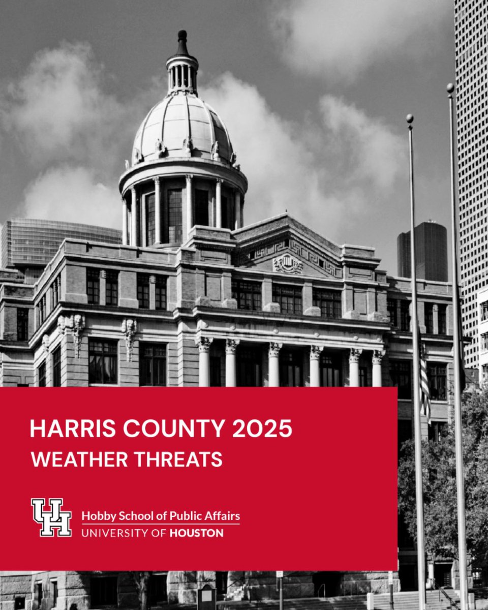 With hurricane season in its most active months, a new Hobby School survey examines the views of Harris County voters on extreme weather, including power outages, high winds and flooding. Read the findings at uh.edu/hobby/harris20….