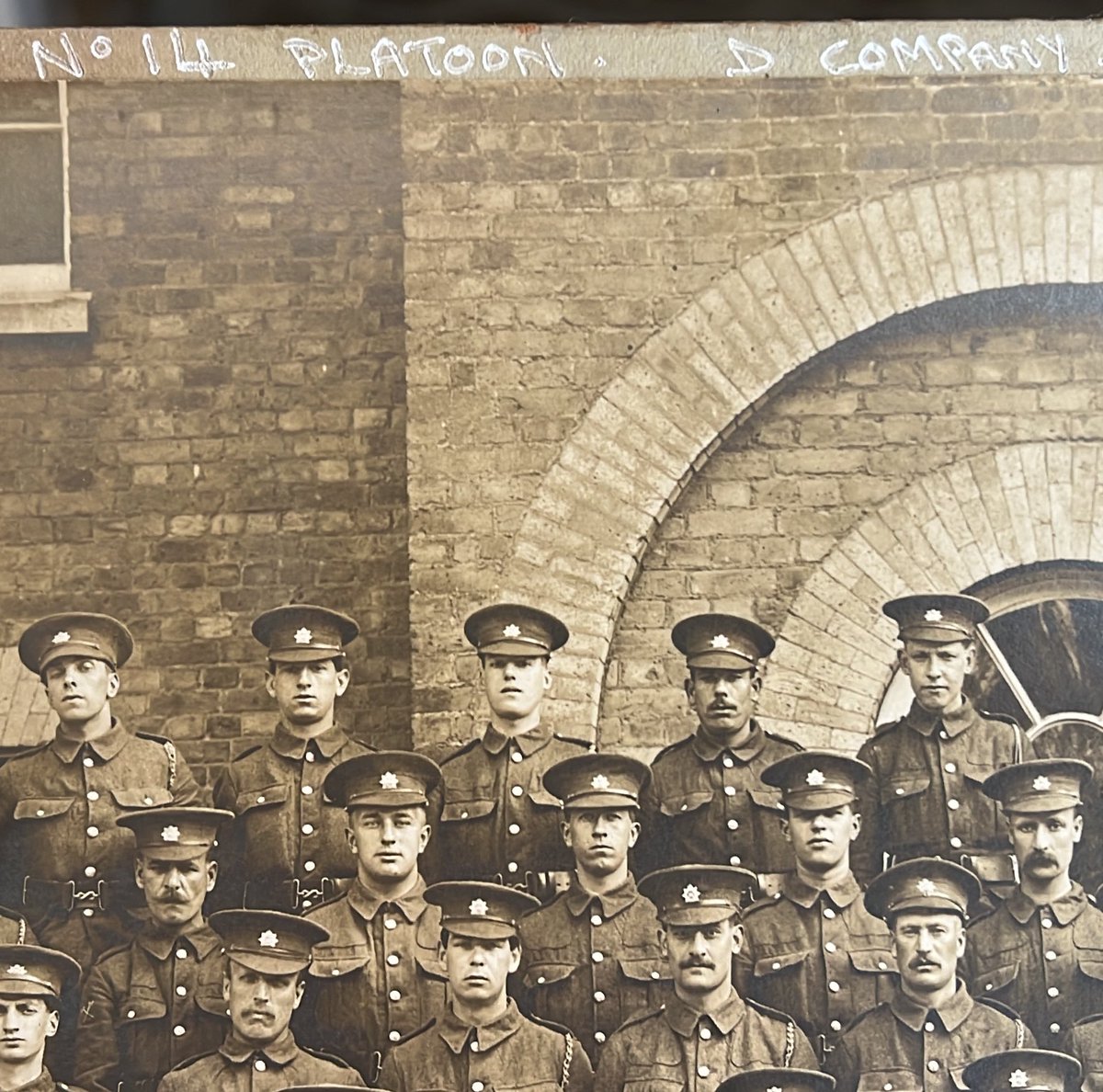 Pleased to of acquired an amazingly clear photograph of a platoon of the 8th Devons before they left shotty. Research to follow, but should imagine many met their fate on the German wire in front of Kiel trench on 25th September.