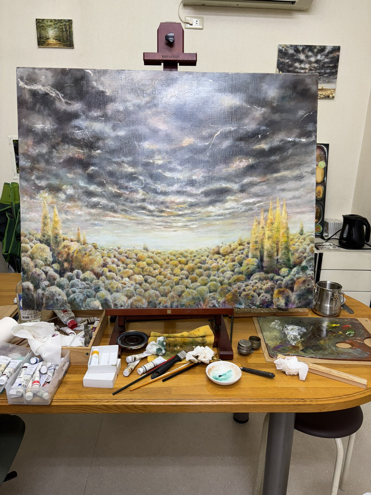 死ぬ程可愛い猫の油絵(^^) 猫ちゃん 色鉛筆画 手書き ハンドメイド A4サイズ ケント紙 横顔