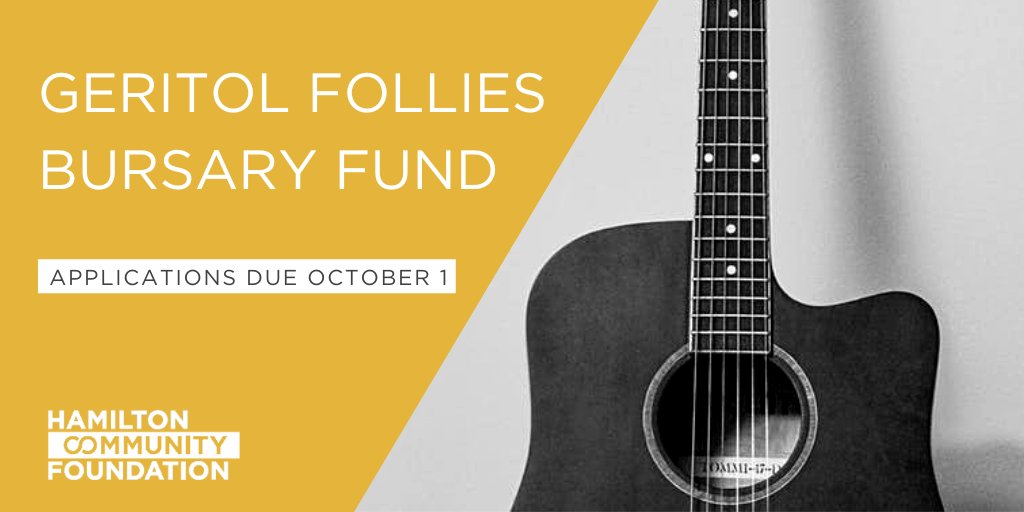Bursary opportunity for performing arts students in post-secondary! If you are studying voice, drama, dance or a musical instrument, the Geritol Follies Bursary Fund can help you pay for school. #HCFstudents #HamOnt

Read more and apply here: hamiltoncommunityfoundation.ca/grants/scholar…