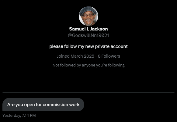 OMG Samuel L. Jackson likes my work 🤡🤡