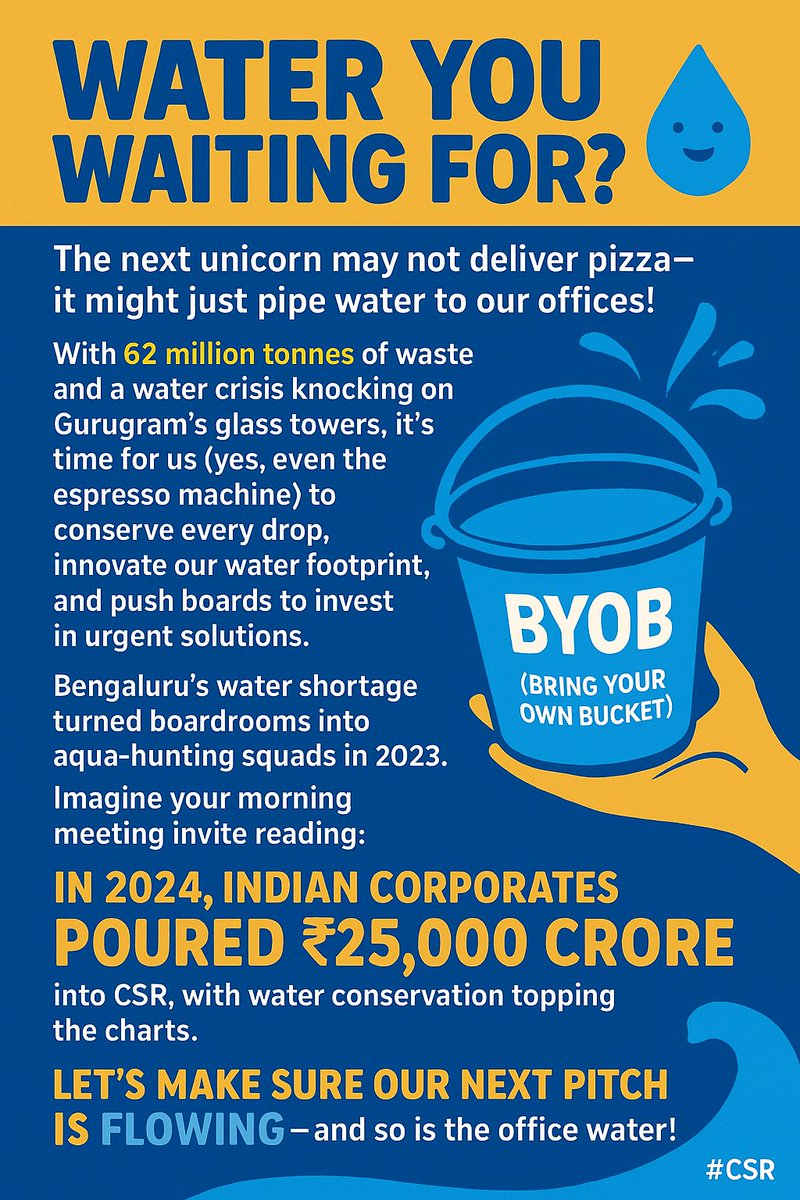 SumitDasConnect's tweet photo. #CSR #byob #water #ClimateAction #Corporate https://t.co/0hhXLymZJz