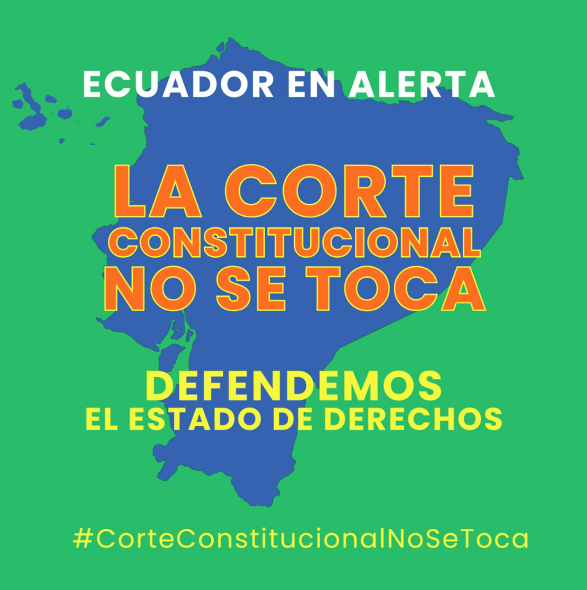 Alianza de Organizaciones por los Derechos Humanos (@ddhh_alianza) on Twitter photo 🚨Rechazamos el hostigamiento del gobierno del presidente Noboa contra la <a href="/CorteConstEcu/">Corte Constitucional</a>, amenazando su independencia y la labor que cumple en una sociedad democrática y en un estado de derecho
Nuestros derechos en riesgo si se ataca a quien los protege de los abusos del poder 🚨Rechazamos el hostigamiento del gobierno del presidente Noboa contra la <a href="/CorteConstEcu/">Corte Constitucional</a>, amenazando su independencia y la labor que cumple en una sociedad democrática y en un estado de derecho
Nuestros derechos en riesgo si se ataca a quien los protege de los abusos del poder