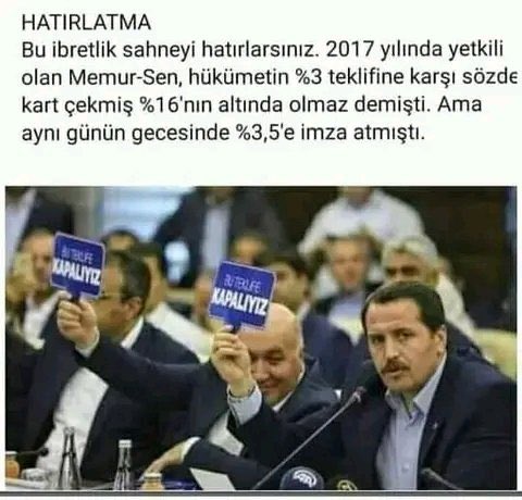 Temizlik personelinin okul müdüründen fazla maaş aldığı bir sistemi yaratan sarı sendikaların üye sayısının her ay nasıl artarak devam ettiğine akıl fikir ermiyor.
#MemurTeklifBekliyor
#MemurMaaştaFarkYedi
#YetersizTeklifeHayır
<a href="/_aliyalcin_/">Ali YALÇIN</a>
