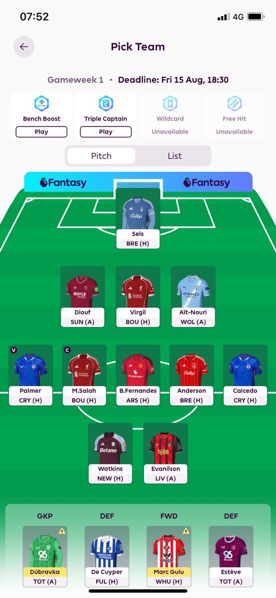 Salty_FPL's tweet photo. @FPL__Raptor 0.5 itb, GW2 BB https://t.co/P5KG9F7U0u
