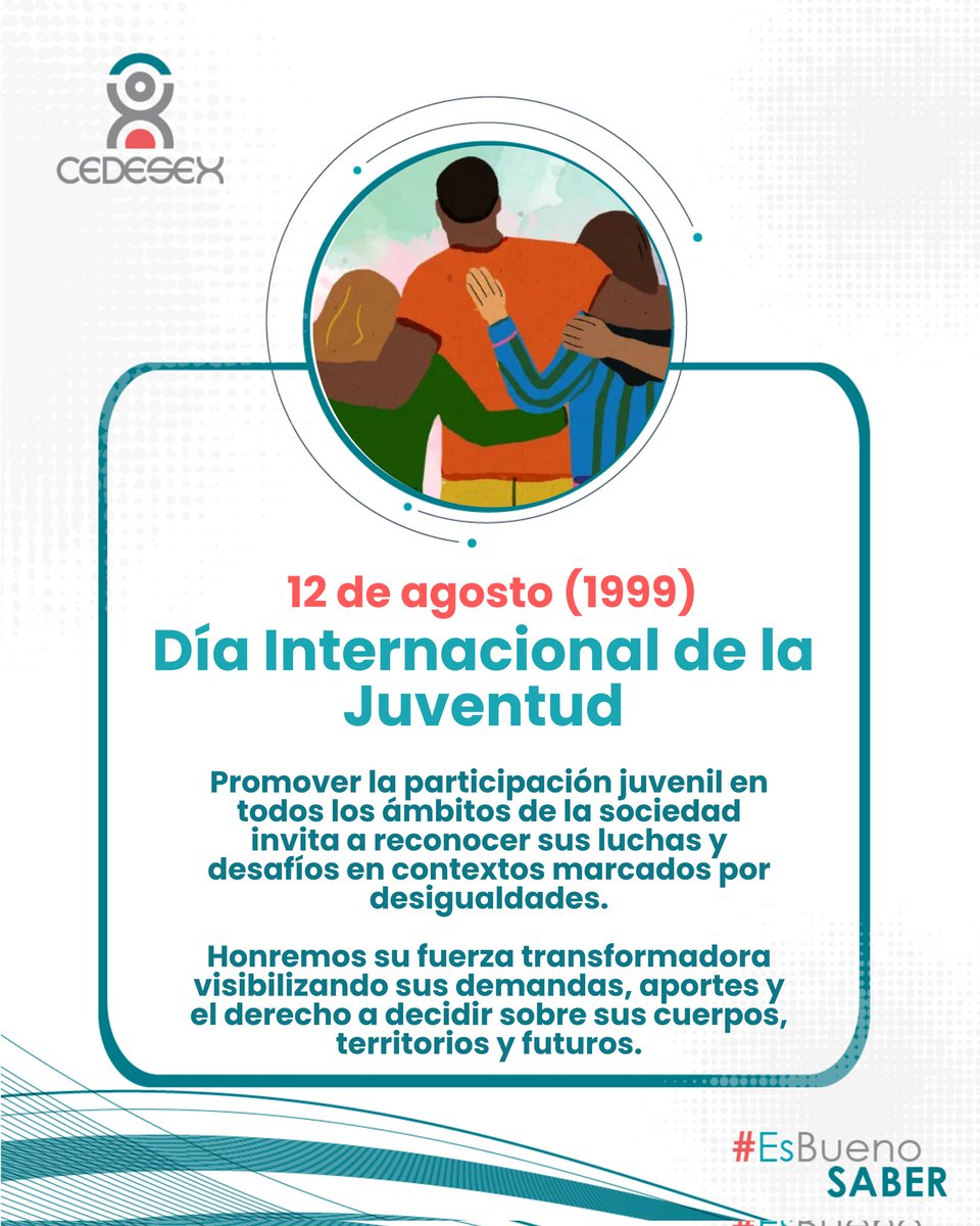CedesexVe's tweet photo. Día Internacional de la Juventud 

#Cedesex #derechoshumanos #diainternacionaldelajuventud https://t.co/L2UXnfSrZ3