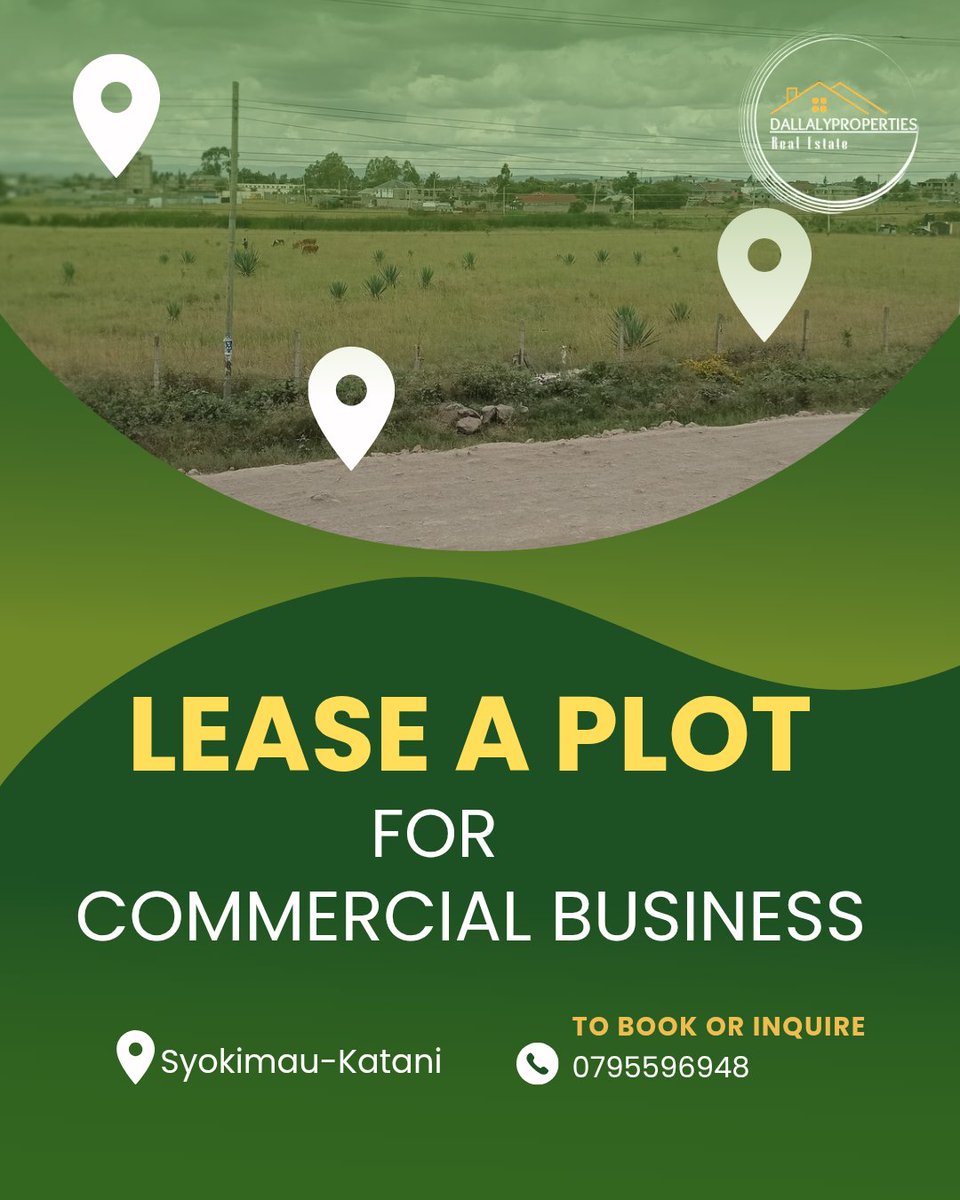 dallaly_95's tweet image. 🚨PLOTS FOR LEASE🚨
Expand your business with DallalyPropertiesLtd,,,by securing these Frontage Commercial Plots of 40 × 80 plots for business investment and a 2 Acre plot of land best for Energy hub/ Petrol station.
☎️Call or DM:0795596948 for more info/inquiry 
#propertyleasing