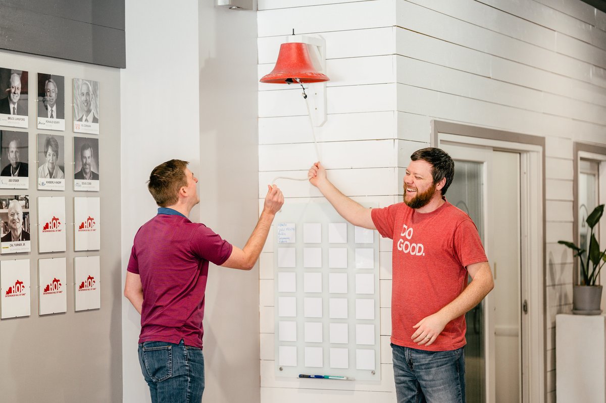 ApaxSoftware's tweet photo. Just as important as the hard work: Celebrating that hard work when it gets done. ✅

In a tradition borrowed from Gray Construction, we gather in the office for bell-ringing ceremonies. Whether it's a closed deal, new product, or a customer success, we gather and get excited. https://t.co/0EEJUWhizq